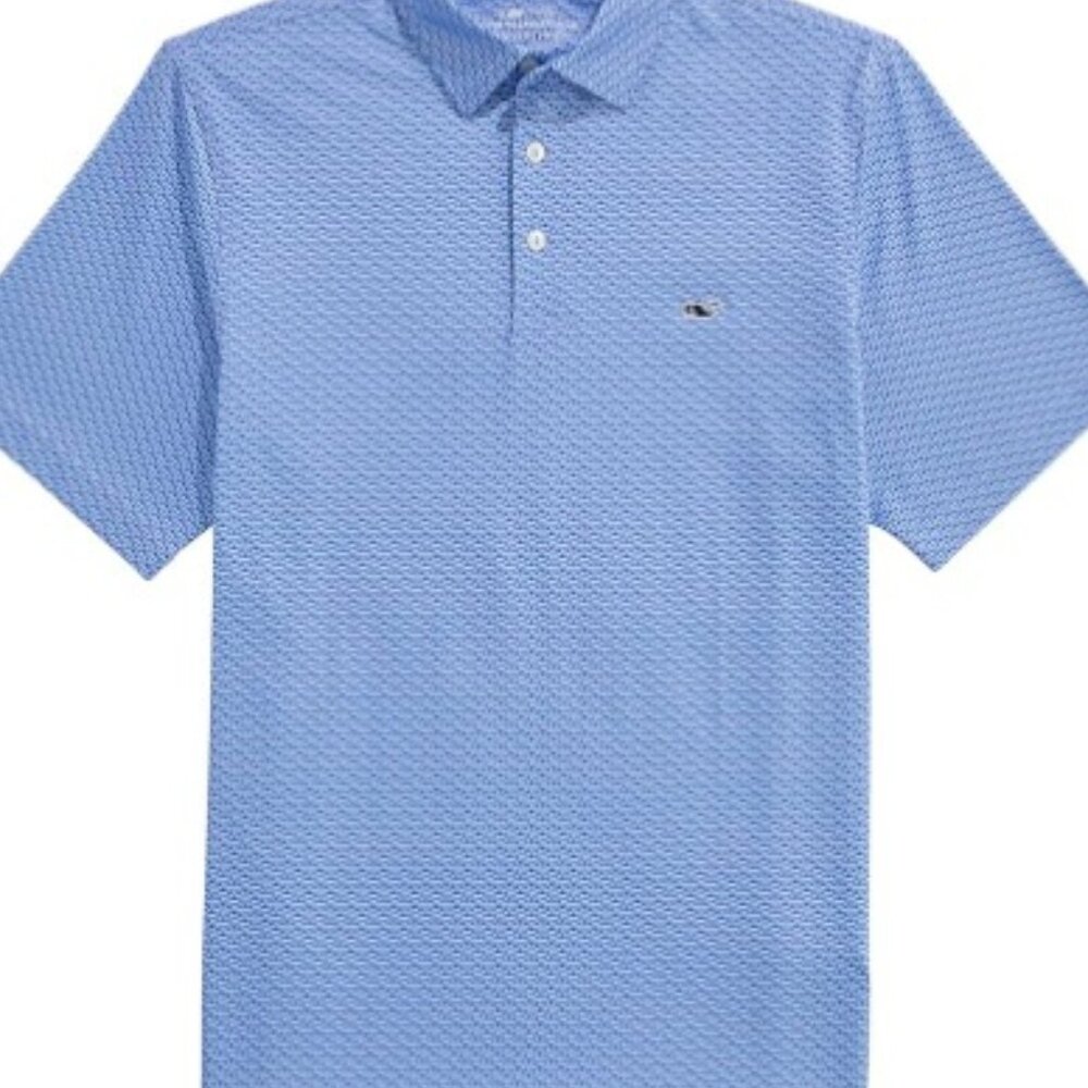 Vineyard Vines Performance Blue White Polo Size M NWOT